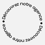 Texte invitant à découvrir une agence en cercle. - Agence web Prism