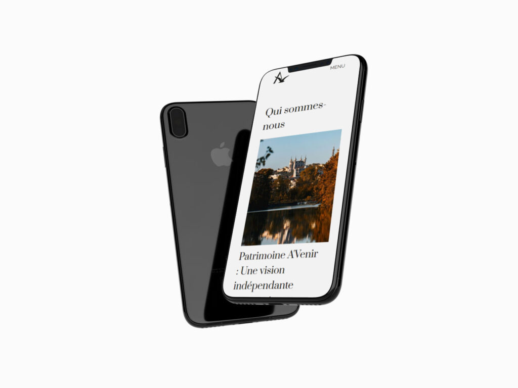 Un téléphone affichant des informations sur un patrimoine futur.