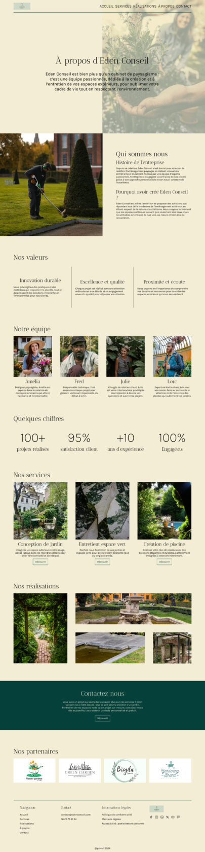 Eden Conseil, expert en aménagement et entretien d'espaces verts.