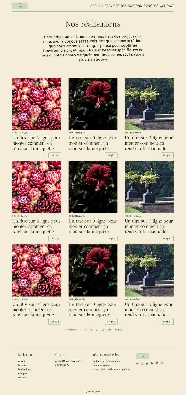 Présentation de réalisations de design paysager par Eden Conseil.