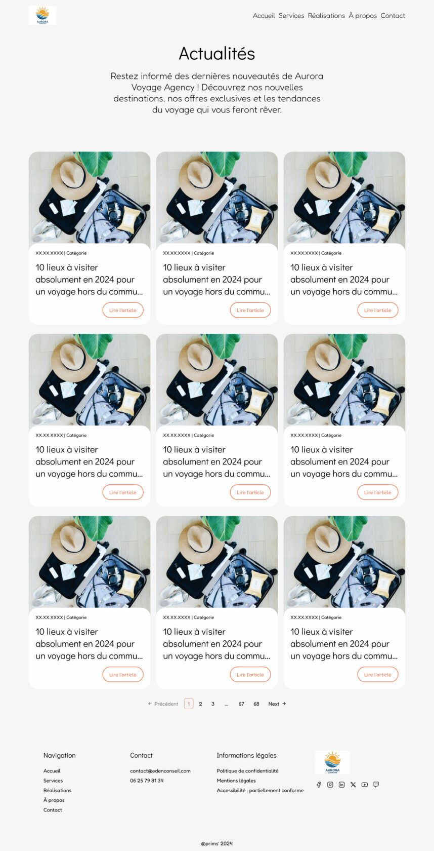 Liste d'articles de voyage pour 2024 sur Aurora Agency.