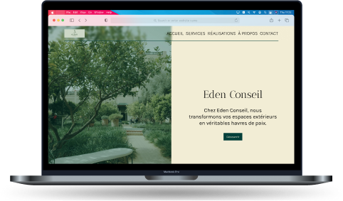 Site de jardinage transformant des espaces en havres de paix.
