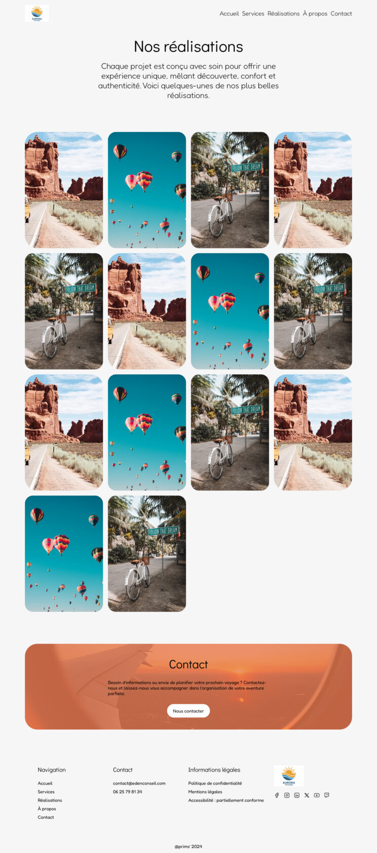 Présentation de réalisations photographiques inspirantes et colorées.